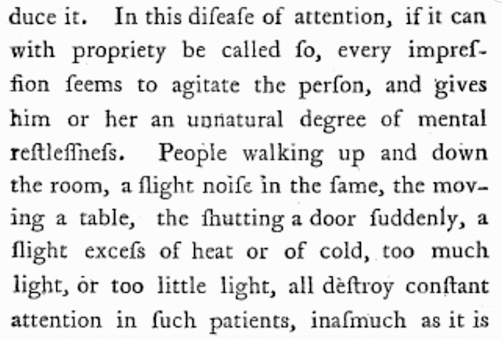 Excerpt from a paper written by Dr. Alexander Crichton in 1798, describing the emotional turmoil of distraction